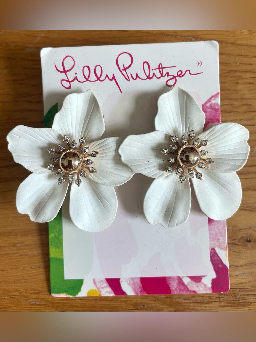 Lilly Pulitzer Oversized Orchid Earrings NWT